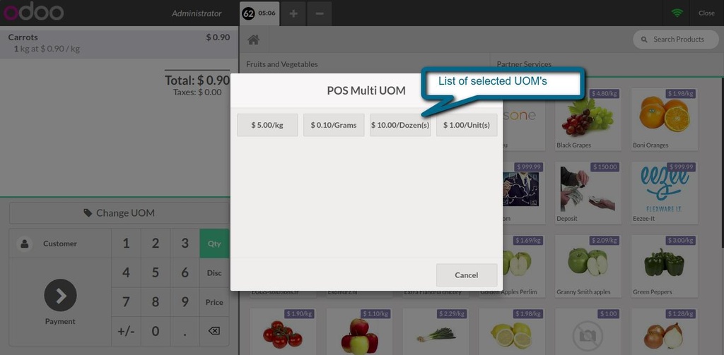 Pos multi UOM with Barcode