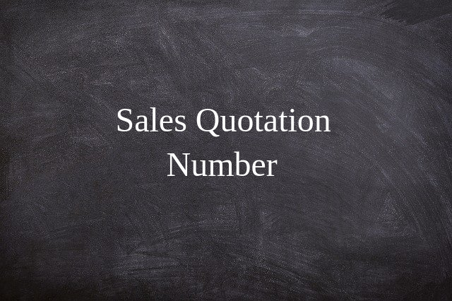Sales Quotation Number