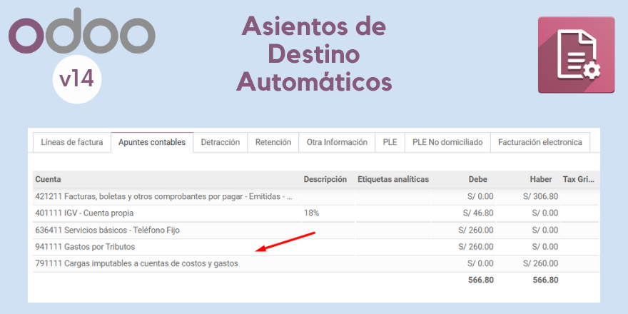 Target Entries for Invoices and Accounting Entries| 
        Asientos de Destino para Facturas y Asientos Contables