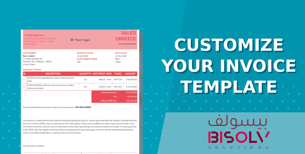 Customized Invoice Designs