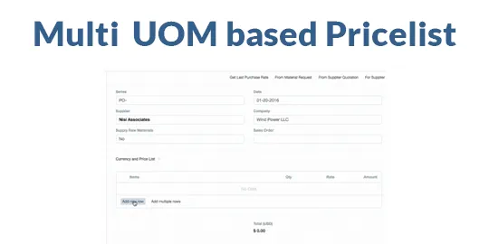 Product UOM based Pricelist