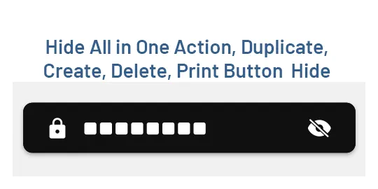 All in One Hide Create, Duplicate, Delete, Import, Export, Print, Action Buttons