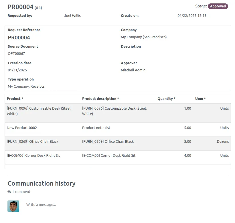 Portal Purchase Request